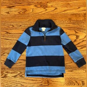 Crewcuts Navy Blue Striped Boys Half Zip Pullover Shirt